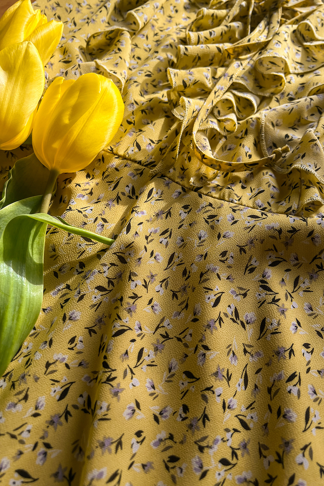 Фредерика, платье из шифона с цветочным принтом и изящными рюшами, 2 цвета от Ритини