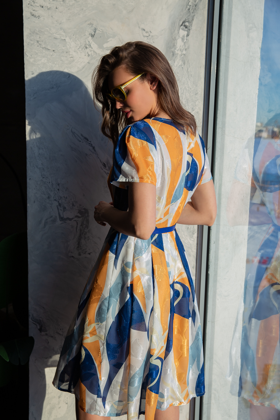 Сурена, летящее шифоновое платье с расклешенной юбкой, отрезное по талии + ремень, 2 цвета от Ритини