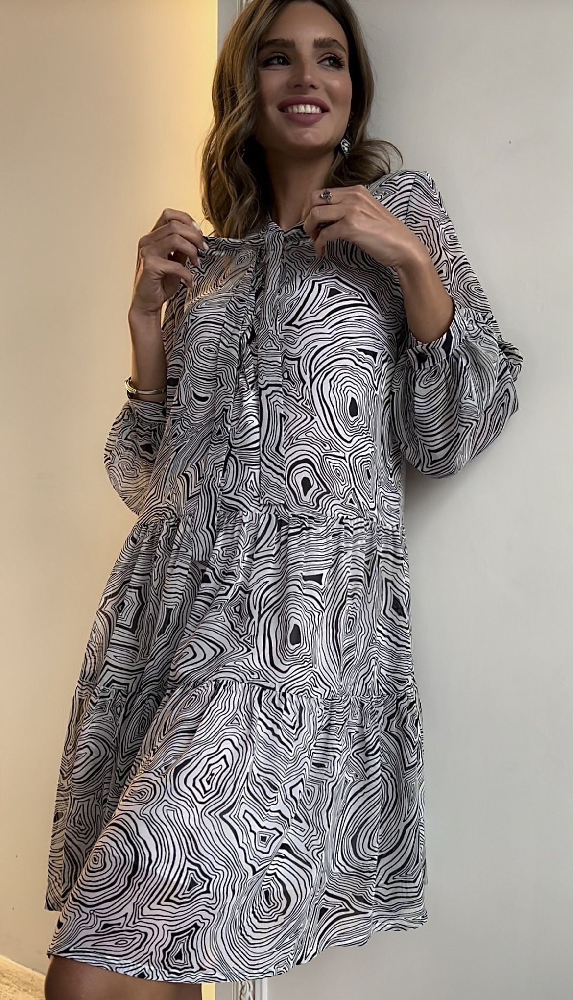 Кандита, шифоновое платье свободного кроя со шнуровкой на подкладке, 2 цвета от Ритини