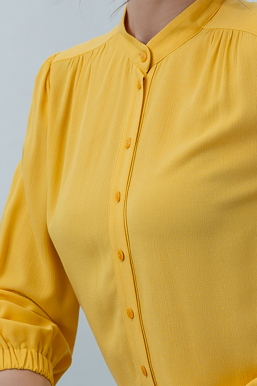 Итон, блузка свободного кроя с застежкой на пуговицы из нежной вискозы, 2 цвета Ритини