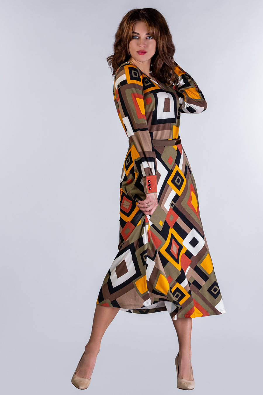 Линария. Трикотажное платье миди + ремень от Ритини