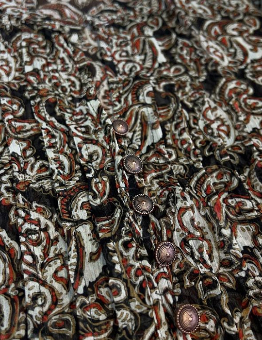 Дива.7, шифоновая блузка с декоративными отстрочками на резиночке с застежкой воздушные петли Ритини