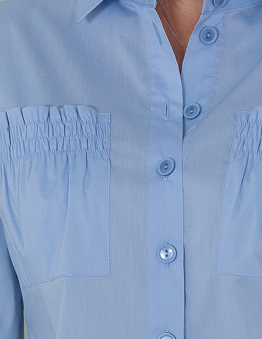 Руффи, рубашка из хлопка свободного кроя с накладными карманами, 2 цвета Ритини
