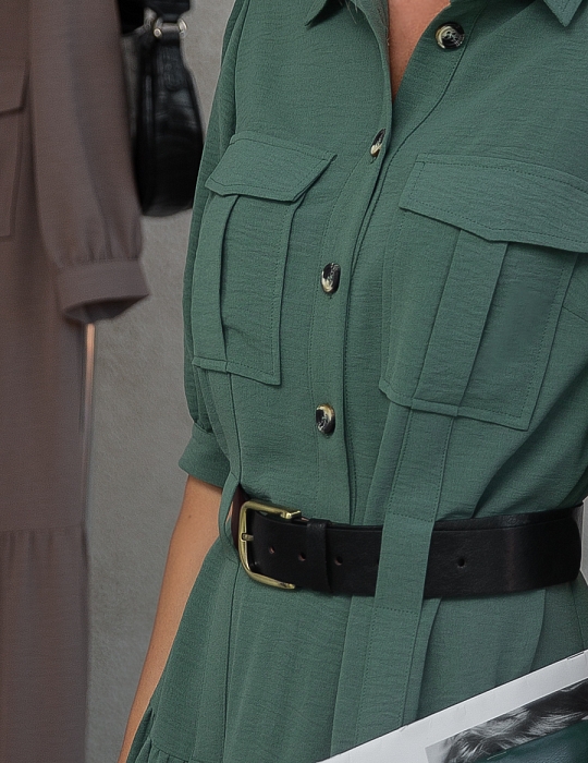 Кориано.1 Платье макси в духе 70-х с многоярусной юбкой и накладными карманами, 3 цвета от Ритини